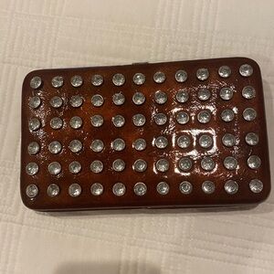 Bedazzled Brown clutch- Organize your cash & cards in style! (Db)